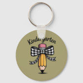 Coquette Pencil Bow Kindergarten Lehrerschule Schlüsselanhänger (Vorderseite)
