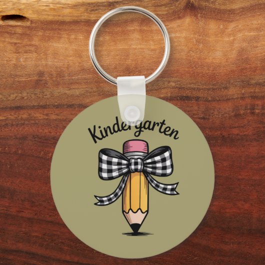 Coquette Pencil Bow Kindergarten Lehrerschule Schlüsselanhänger (Vorderseite)
