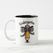 Coquette Pencil Bow Kindergarten Lehrerschule Zweifarbige Tasse (Links)