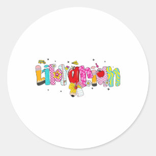 Coquette Pencil Bow Librarian Zurück zur Schule Bu Runder Aufkleber