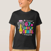 Coquette Pencil I Survived 67 Days Of School Princ T-Shirt (Vorderseite)