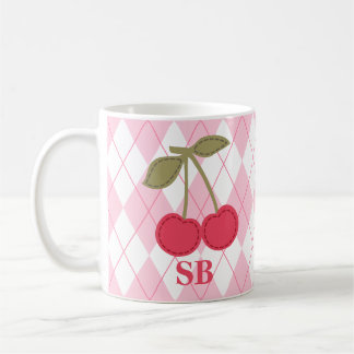 Coquette Personalisiert Jacquard Pink Cherry Kaffeetasse
