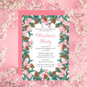 Coquette Pine Boughs and Bows Weihnachtsfest Party Einladung