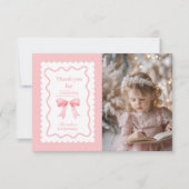 Coquette Pink Aquarellbogen 1. Geburtstag Dankeskarte (Vorderseite)