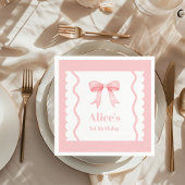 Coquette Pink Aquarellbogen 1. Geburtstag Serviette