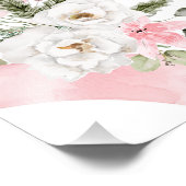 Coquette Pink Blütenbraun Babydusche Begrüßungszei Fotodruck (Ecke)