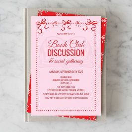 Coquette Pink Book Club Invitation Einladung