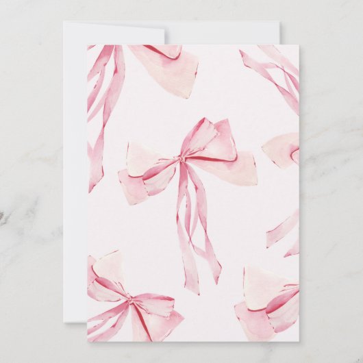 Coquette PINK BOW 13. Geburtstag Einladung (Rückseite)