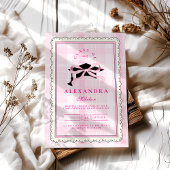 Coquette Pink Bow Abschluss Einladung
