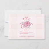 Coquette Pink Bow Abschluss RSVP Karte (Vorderseite)