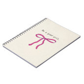 Coquette Pink Bow Aesthetic Notebook - Be A Good G Notizblock (Linke Seite)
