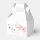 Coquette Pink Bow Baby Dusche Beutel Geschenkschachtel (Vorderseite)