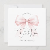 Coquette Pink Bow Baby Dusche Danke Karte (Vorderseite)