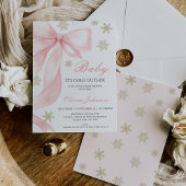 Coquette Pink Bow Baby Es ist kalte Babydusche Einladung