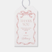 Coquette Pink Bow Baby Girl Vielen Dank Geschenkanhänger (Vorderseite)