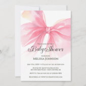 Coquette Pink Bow Baby Shower Invitation Einladung (Vorderseite)