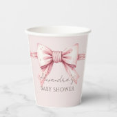 Coquette Pink Bow Babydusche Pappbecher (Vorderseite)