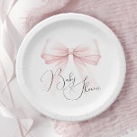Coquette Pink Bow Babydusche Pappteller<br><div class="desc">Coquette Pink Bow Babydusche Teller</div>