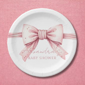 Coquette Pink Bow Babydusche Pappteller
