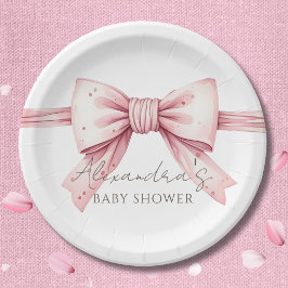 Coquette Pink Bow Babydusche Pappteller