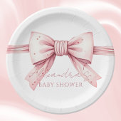 Coquette Pink Bow Babydusche Pappteller