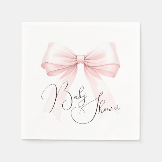 Coquette Pink Bow Babydusche Serviette (Vorderseite)