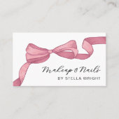 Coquette Pink Bow Beauty QR Code Visitenkarte (Vorderseite)