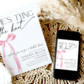 Coquette Pink Bow Binden des Knoten Brautparty Einladung