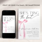 Coquette Pink Bow Binden des Knoten Brautparty Einladung