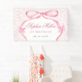 Coquette Pink Bow Birthday Banner (Insitu)