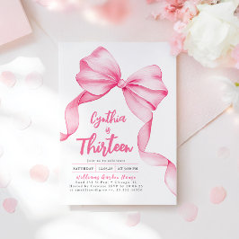 Coquette Pink Bow Birthday Einladung