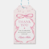 Coquette Pink Bow Birthday Geschenkanhänger (Vorderseite)