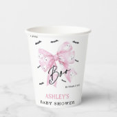 Coquette Pink Bow Boo Babydusche Pappbecher (Vorderseite)
