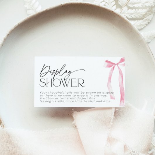 Coquette Pink Bow Brautparty Geschenk entpackt Begleitkarte