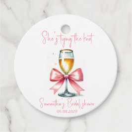 Coquette Pink Bow Brautparty Geschenkanhänger