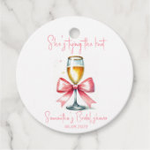 Coquette Pink Bow Brautparty Geschenkanhänger (Vorderseite)