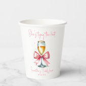 Coquette Pink Bow Brautparty Pappbecher (Vorderseite)