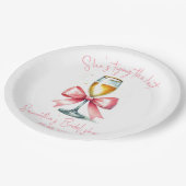 Coquette Pink Bow Brautparty Pappteller (Schrägansicht)