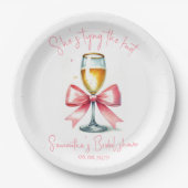 Coquette Pink Bow Brautparty Pappteller (Vorderseite)