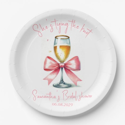Coquette Pink Bow Brautparty Pappteller (Vorderseite)