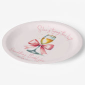 Coquette Pink Bow Brautparty Pappteller (Schrägansicht)