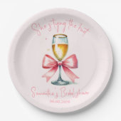 Coquette Pink Bow Brautparty Pappteller (Vorderseite)
