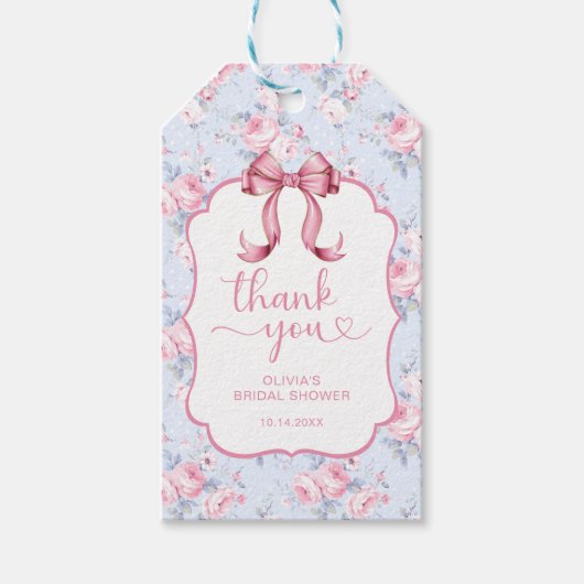 Coquette Pink Bow Brautparty Vielen Dank Geschenkanhänger (Vorderseite)