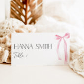 Coquette Pink Bow Bridal Name Sitzplatz Platzkarte
