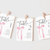 Coquette Pink Bow Bridal Tischnummer Platzkarten