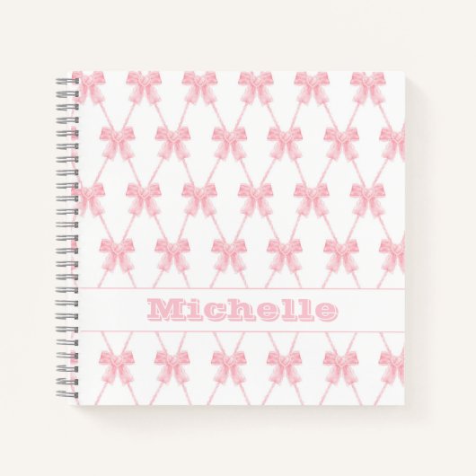 Coquette Pink Bow Bridesmaid Notizblock (Vorderseite)