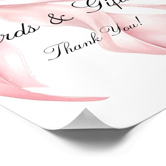 Coquette Pink Bow Cards and Gifts Sign Poster (Ecke)