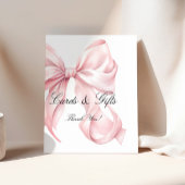 Coquette Pink Bow Cards and Gifts Sign Poster