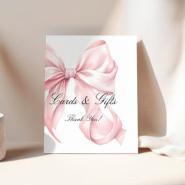 Coquette Pink Bow Cards and Gifts Sign Poster