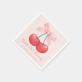 Coquette Pink Bow Cherries Ästhetische Extravagant Serviette (Ecke)